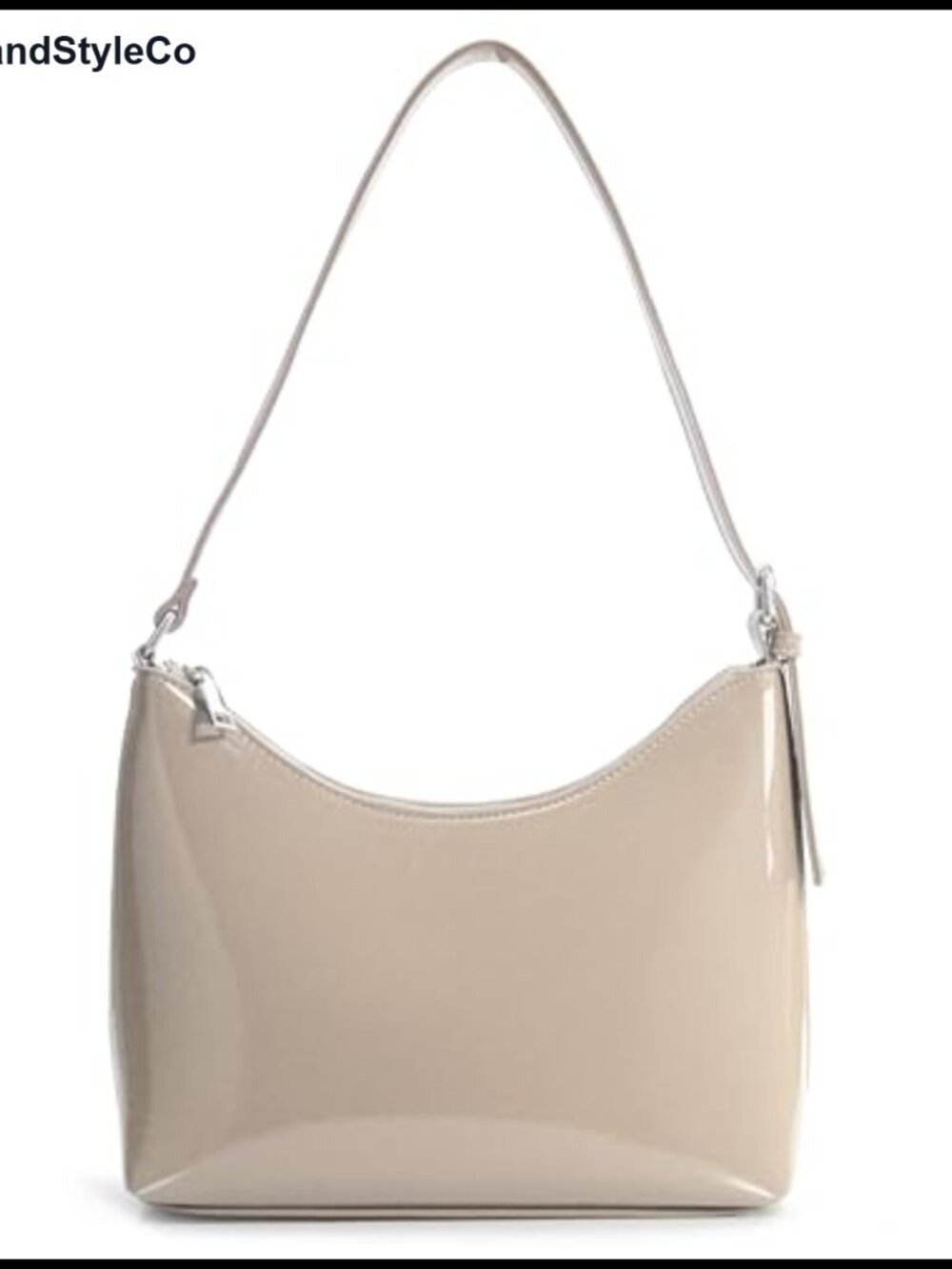 Faux Patent Leather Shoulder Bag Y2K Shiny Satchel Purse